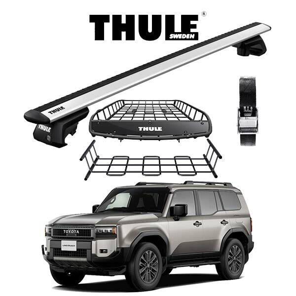 トヨタ ランドクルーザー 250 TOYOTA LAND CRUISER 250 J250W THULE スーリーベースキャリア ウィングバーEVO キャリアバスケット Canyon 859XT エクステンション 8591XT ストラップ セット アウトドア|6DEGREES-ONLINE
