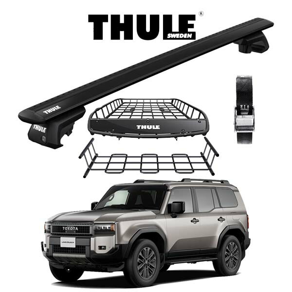 トヨタ ランドクルーザー 250 TOYOTA LAND CRUISER 250 J250W THULE スーリーベースキャリア ウィングバーEVO ブラック キャリアバスケット Canyon 859XT エクステンション 8591XT ストラップ セット アウトドア|6DEGREES-ONLINE