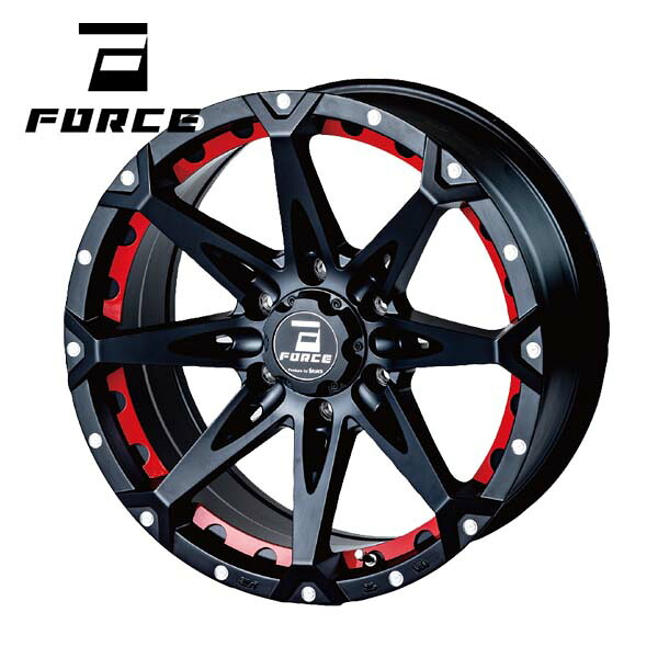 トヨタ プラド J150W ハイラックス GUN125 TOYOTA PRADO HILUX 『ホイール4本セット』 FORCE DENALI (フォース デナリ) 17x8.0J 6H139.7 ET20 MBK/M マットブラック/マシニング|6DEGREES-ONLINE