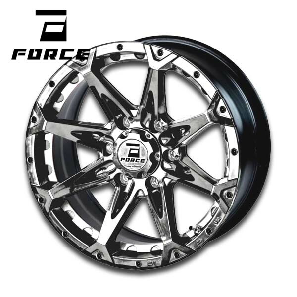 ジープ ラングラー JEEP WRANGLER JL JK 『ホイール4本セット』 FORCE DENALI (フォース デナリ) 17x7.5J 5H127 ET38 SBC スーパーブラッククローム|6DEGREES-ONLINE