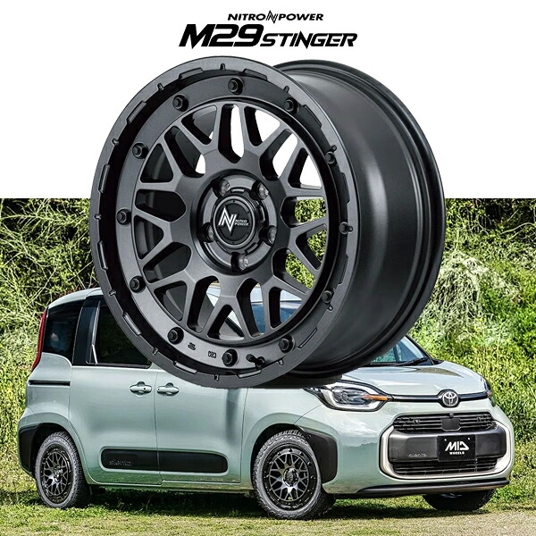 ダイハツ ハイゼット DAIHATSU HIJET 『ホイール4本セット』 NITRO POWER M29 STINGER 14x4.5J ET45 4H100 バレルブラック(BBK) MID マルカ