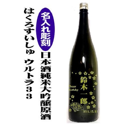 人気ブランド 楽天市場 日本酒一升瓶名入れ彫刻 竹の露 黒純米大吟醸原酒 ウルトラ33 はくろすいしゅ 1800ml 開店 創業 周年 お祝い 父の日 敬老の日 出産祝い 還暦 退職 記念品 プレゼント ギフト 7 Colors 鶴岡ガラスアート工房 送料込 Erieshoresag Org