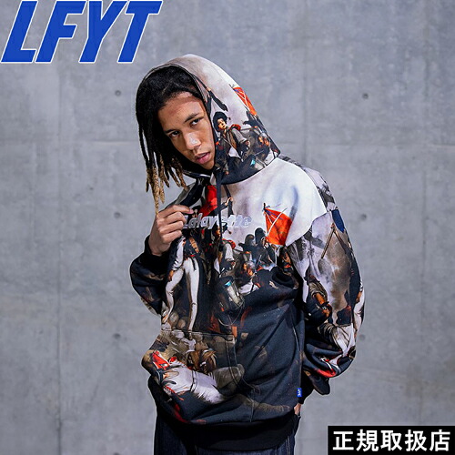 LFYT Lafayette ラファイエット FRENCH REVOLUTION ALLOVER Lafayette LOGO HOODED SWEATSHIRT フレンチ 大変革 オール大層らしい ロゴタイプ フーデッド トレイナー LS210501 パーカー ティーシャツ 男女兼用 一般受け 即日送りとどける またの日送りとどける 定め事取りまわし店 定め事品 貨物輸送無料