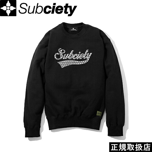 Subciety サブサエティ SWEAT - Hemp GLORIOUS - スウェット ヘンプ グロリアス 103-31108 CREWNECK クルーネック TOPS トップス LOGO ロゴ BLACK ブラック M PRESENT プレゼント GIFT ギフト ストリート 男女兼用 即日発送 翌日配達 正規取扱店 正規品 送料無料
