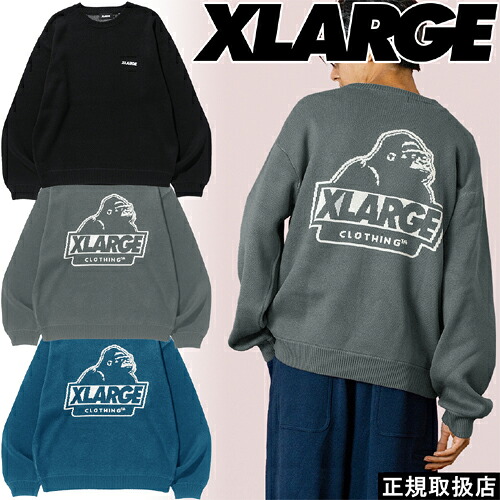 XLARGE エクストララージ SLANTED OG KNIT SWEATER スランテッド オージー ニット セーター 101254015002 長袖 TOPS トップス GORILLA ゴリラ LOGO ロゴ PRESENT プレゼント GIFT ギフト STREET ストリート おすすめ 男女兼用 人気 正規品 即日発送 翌日配達 送料無料
