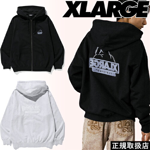 XLARGE エクストララージ BACKSIDE OG ZIP UP HOODED SWEATSHIRT バックサイド オージー ジップ アップ フーデッド スウェットシャツ 101254012009 パーカー フーディー 長袖 ロゴ プレゼント ギフト ストリート 人気 男女兼用 人気 即日発送 翌日配達 公式 正規品 送料無料