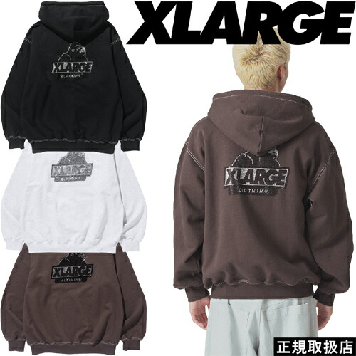 XLARGE エクストララージ RHINESTONE OG ZIP HOODED SWEATSHIRT ラインストーン オージー ジップ フーデッド スウェットシャツ 101243012017 長袖 パーカー フーディー トップス ゴリラ プレゼント ストリート アメカジ 男女兼用 公式 正規品 即日発送 翌日配達 送料無料
