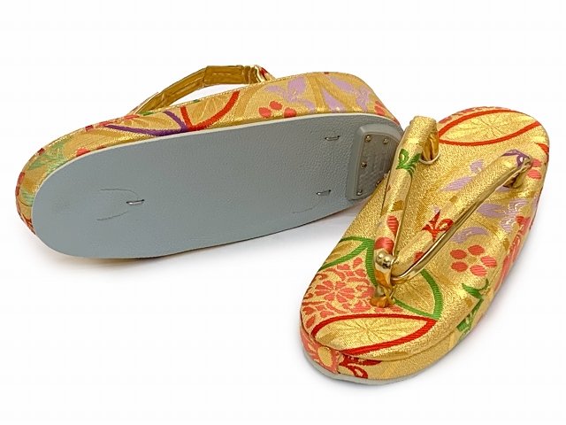 七五三結び帯箱せこセット7歳女の子用金襴生地作り帯筥迫(はこせこ)ペアセット日本製「金、華様紋七宝」YPS11435