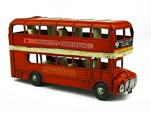 楽天市場 ブリキのおもちゃ アンティーク調 ノスタルジックカー 自動車 ロンドンバス London Bus 西海岸 雑貨 西海岸風 即納 癒しグッズ専門店 なごみ