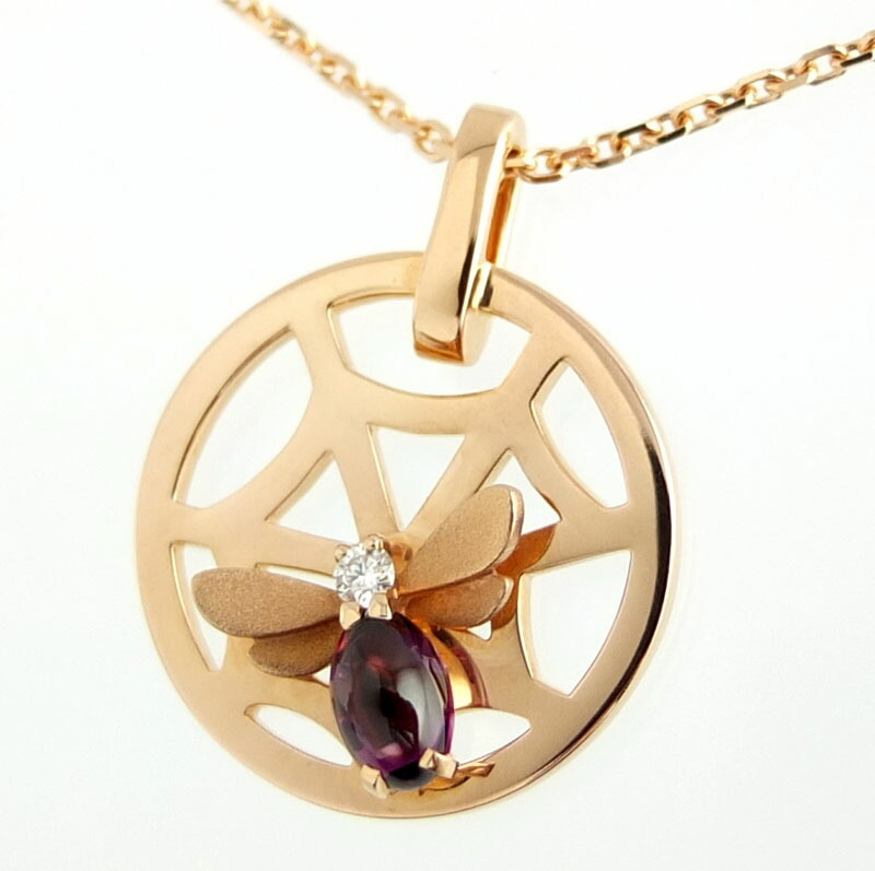ショーメ CHAUMET アトラップ モア ネックレス 081330-000 K18PG ピンクゴールド スパイダーウェブ　ビー　ペンダント　アクセサリー　レディース 【中古】
