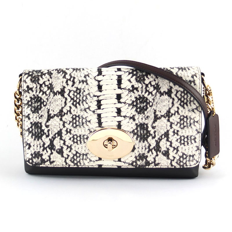 コーチ COACH クロスタウン チェーン ショルダーバッグ 36527 パイソン レディース 【中古】