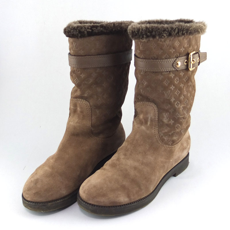 LOUIS VUITTON ムートンブーツ　モノグラム　ブラウン　サイズ34 楽天市場】LOUIS VUITTON【ルイヴィトン】 16‐17AW バックモノグラム
