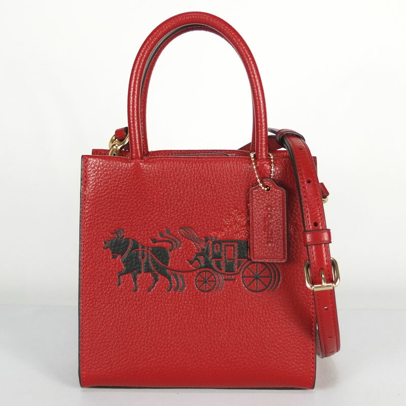 コーチ COACH 2WAYバッグ C2184　ショルダーバッグ　レッド　レザー　レディース 【中古】