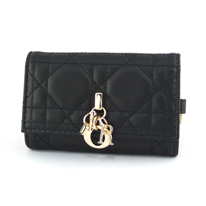 Dior キーケース ベージュと黒 ロゴパターン Dior キーケース ベージュ ブラック - メルカリ