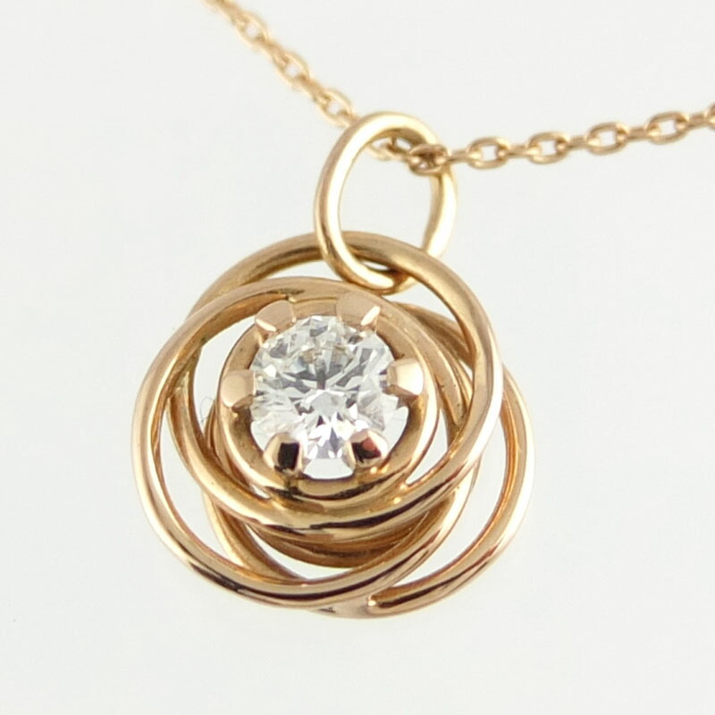 フォーエバーマーク FOREVERMARK 1Pダイヤモンド 0.29ct ネックレス　K18PG　ピンクゴールド　アクセサリー　レディース 【中古】