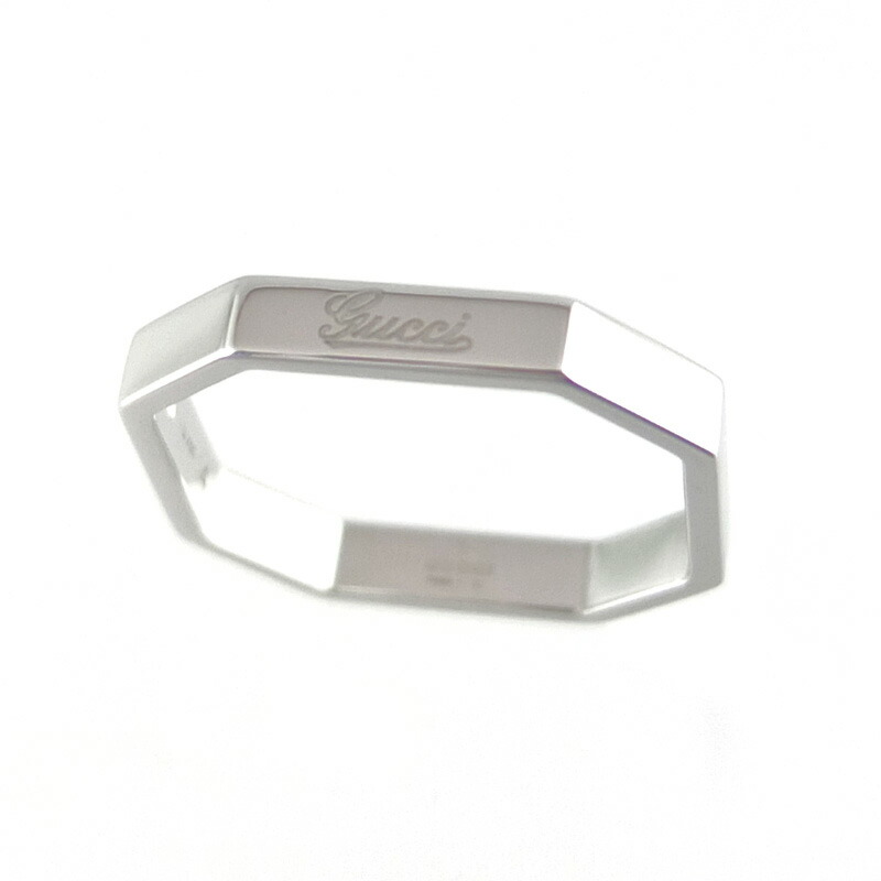 楽天市場】グッチ GUCCI リング オクタゴナル スクエア ロゴ K18PG 9号