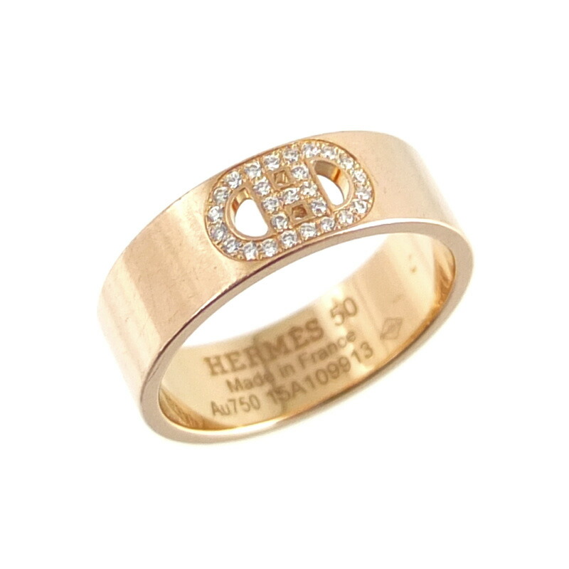 エルメス HERMES H ダンクル PM リング 指輪 K18PG 750 ピンクゴールド 10号 アクセサリー レディース 【中古】