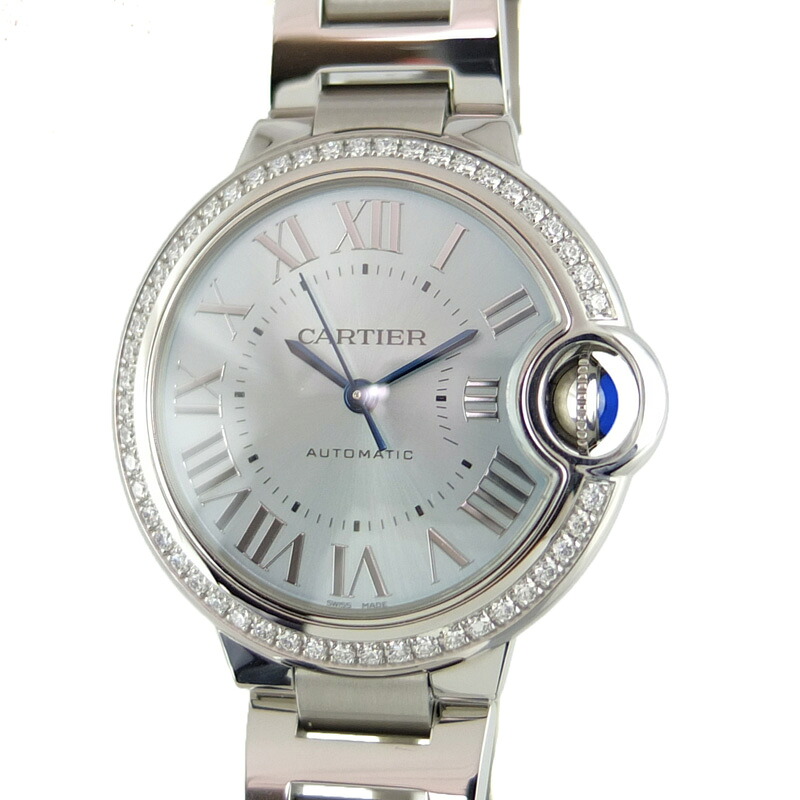 カルティエ CARTIER バロンブルー ドゥ カルティエ 33mm W4BB0028 ベゼルダイヤ 自動巻 レディース 腕時計 SS 【中古】｜リポーン 蔵の助