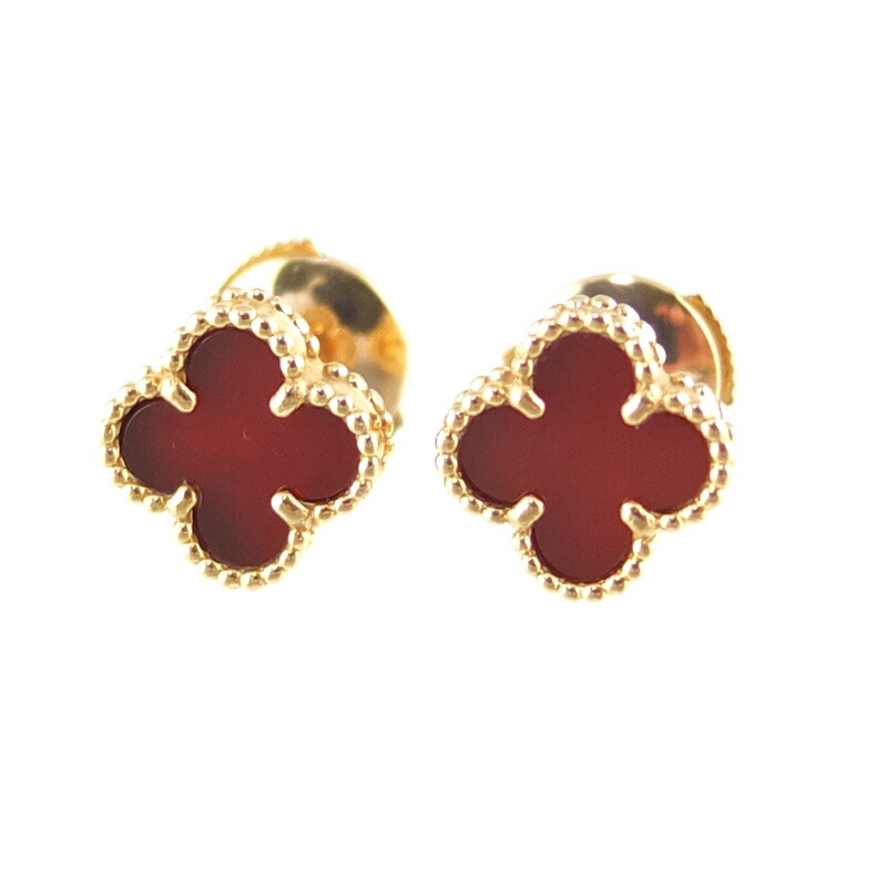 【片耳】ヴァンクリーフ ピアス イヤリング オニキス ヴィンテージアルハンブラ ヴィンテージ アルハンブラ イヤリング 18K イエローゴールド
