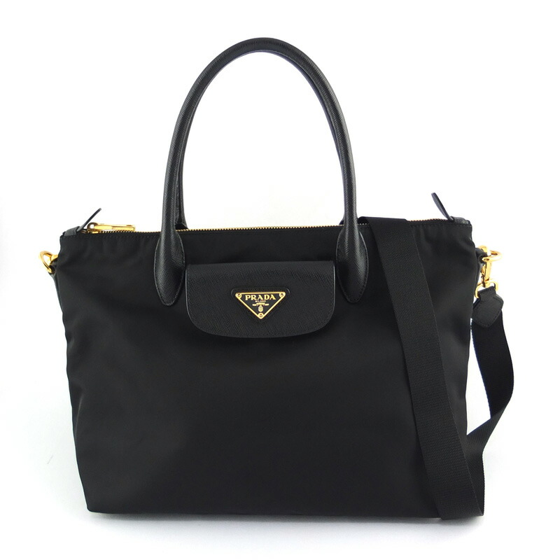 プラダ 黒 ナイロン トートバッグ PRADA - プラダ Re Nylon パデット 2way トートバッグ ネロ ブラック