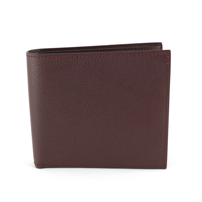エルメス HERMES MC2 コペルニクス 二つ折り紙入れ 紙入れ エバーカラー 干し李 □R目じるし 2014年生み出すこと 【中古】