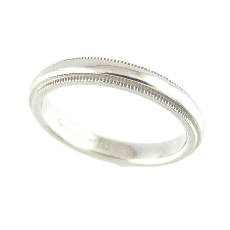 ティファニー TIFFANY＆Co. ミルグレイン 輪っか 指環 PT950 プラチナ 14号 添え物 【中古】