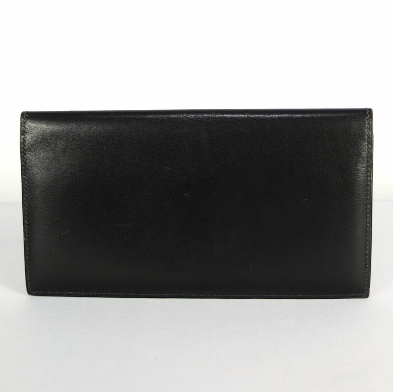 【Hiroki】HERMES ブラックレザー 二つ折り財布 HERMES エルメス 二つ折り財布 レディース ブラック H082875CK