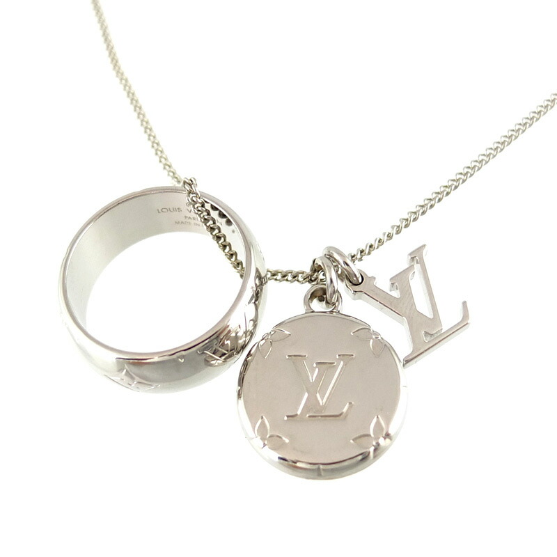 ルイ ヴィトン LOUIS VUITTON リングネックレス モノグラム M62485 ネックレス ペンダント シルバー アクセサリー 【中古】｜リポーン 蔵の助