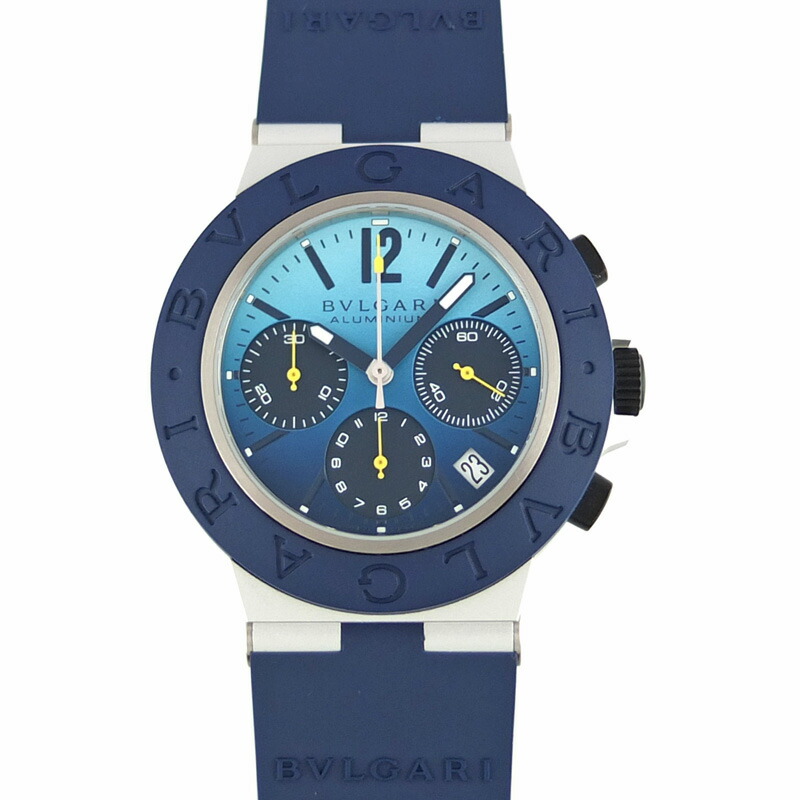 ブルガリ BVLGARI アルミニウム ウォッチ カプリ クロノグラフ 103844 BB40ATCH 自動巻 限定1000本 ブルーシェーデッド文字盤 メンズ 腕時計 【中古】|リポーン 蔵の助