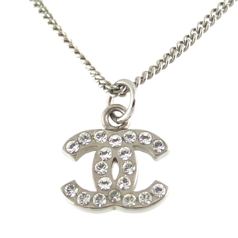 シャネル CHANEL ココマーク 08V ネックレス ペンダント ラインストーン アクセサリー レディース 【中古】