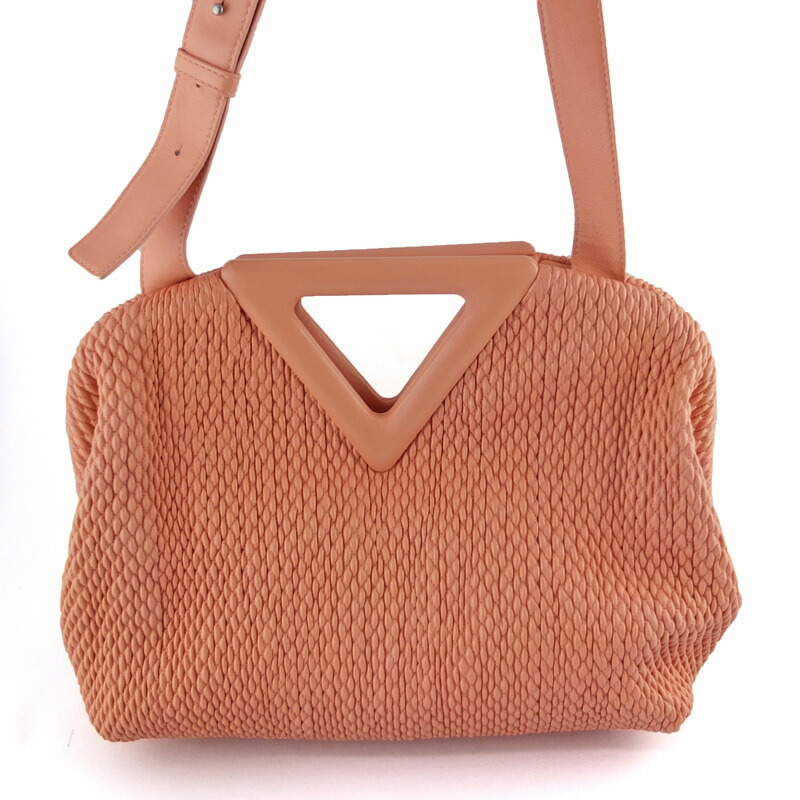 ボッテガ ヴェネタ BOTTEGA VENETA 尖んがり 並み並み ショルダーバッグ サクラ色 レディース 【中古】