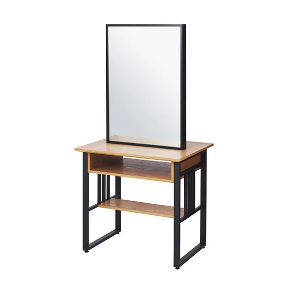 【在庫処分SALE】 セット面 ドレッサー 両面 幅80×奥行60×高さ161cm 美容室 美容院 サロン スタジオミラー 鏡台 ナチュラル 木製 収納付き