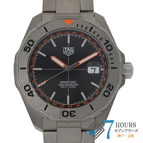 【117415】TAG HEUER タグホイヤー WAY208F アクアレーサーバンフォード　世界限定1500本 ブラックダイヤル TI 自動巻き 保証書 純正ボックス 腕時計 時計 WATCH メンズ 男性 男 紳士【中古】