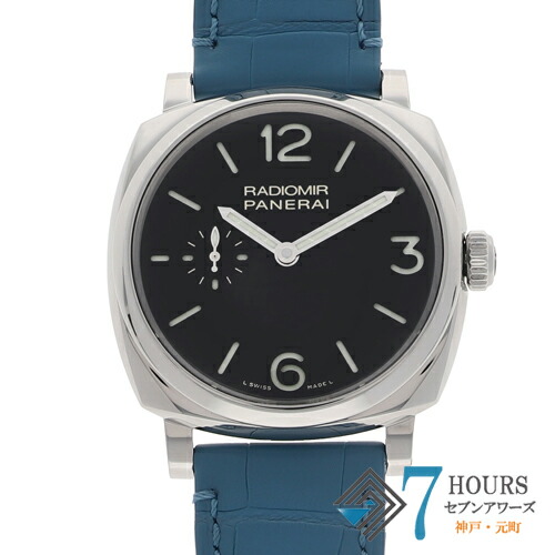【117938】PANERAI パネライ PAM00574 ラジオミール ブラックダイヤル SS/レザー（クロコ） 手巻き ギャランティーカード 純正ボックス 腕時計 時計 WATCH メンズ 男性 男 紳士【中古】
