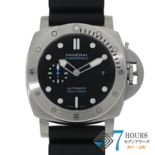 【118132】PANERAI パネライ PAM01229 0P7482 サブマーシブル クアランタクアトロ ブラックダイヤル SS/ラバー 自動巻き 保証書 純正ボックス 腕時計 時計 WATCH メンズ 男性 男 紳士【中古】