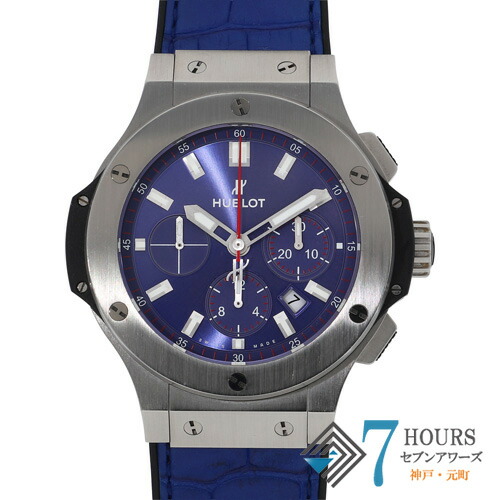 【138854】HUBLOT ウブロ 301.SX.7123.VR.FCJ15 ビッグバン サッカー日本代表モデル ブルーダイヤル SS/ラバー/レザー（クロコ） 自動巻き ギャランティーカード 純正ボックス 腕時計 時計 WATCH メンズ 男性 男 紳士【中古】｜セブンアワーズ