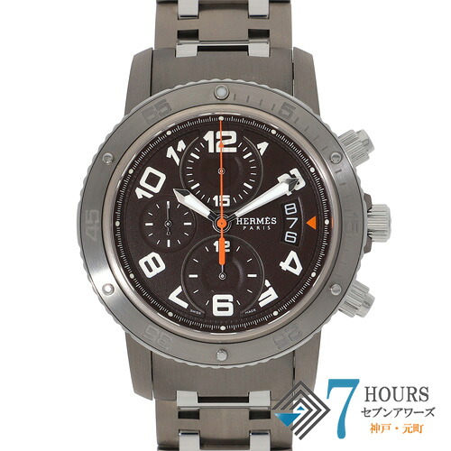 【140147】HERMES エルメス CL2.941 クリッパーダイバー 赤銅色文字盤 SS/TI 自動小銃一巻き 文句無しボックス席 ウォッチ 時辰儀 WATCH メンズ 成人男性 男 成人男性【中古】 メンズ腕時計-腕時計
