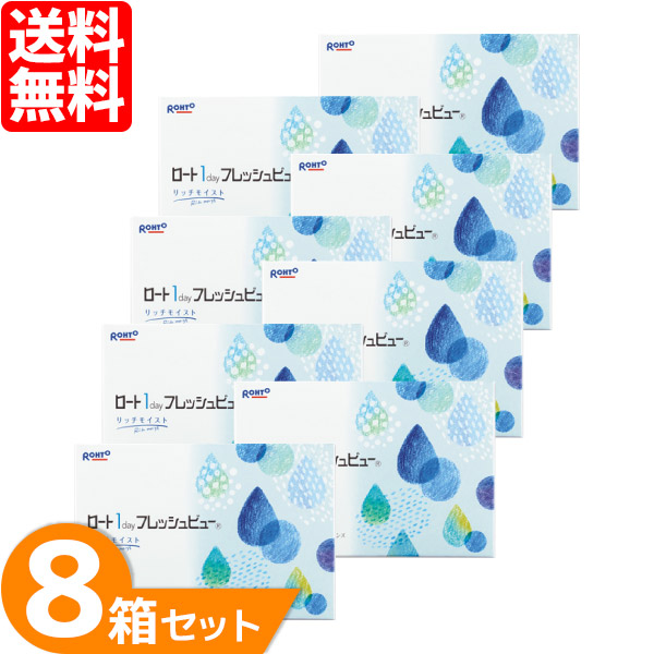 【最大限度1000円OFFクーポン券＆エントリーでP5倍】【貨物輸送無料】 ロート ワンデーフレッシュビューリッチモイスト 8箱仕掛ける (1箱90枚) ロート 1日使い捨て コンタクトレンズ 一デー 接点 Rohto