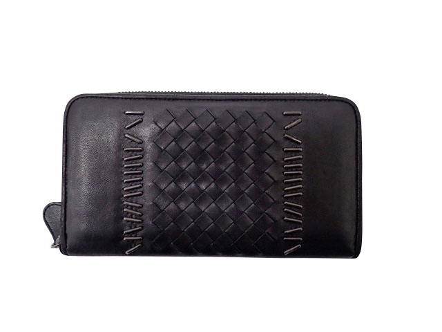 BOTTEGA VENETA ボッテガ・ヴェネタ Intrecciato イントレチャート Bar Studs バースタッズ Zip Around Long Wallet ジップアラウンドウォレット 長紙入れ【中古】B序列付ける