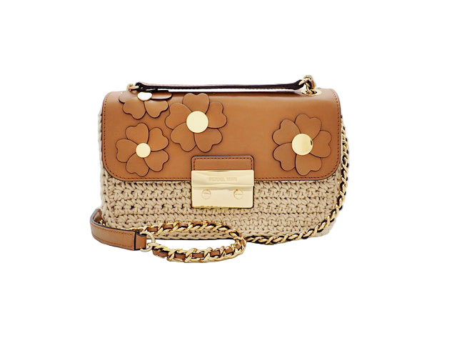 MICHAEL KORS マイケルコース FLORA APPLIQUE SLOAN フローラ アップリケ スローン LG Chain Shoulder Bag ラージ チェーン ショルダーバッグ 30S7GFLL3C 【中古】ABランク