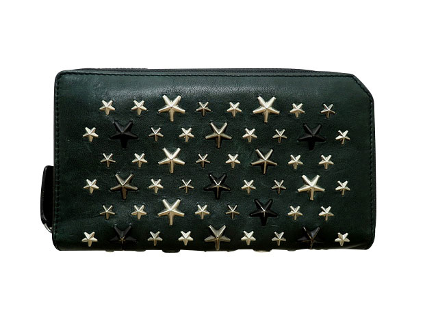 JIMMY CHOO ジミーチュウ CARNABY カーナビー Star Studs スター スタッズ Zip Around Wallet ジップ アラウンド ウォレット【中古】Bランク