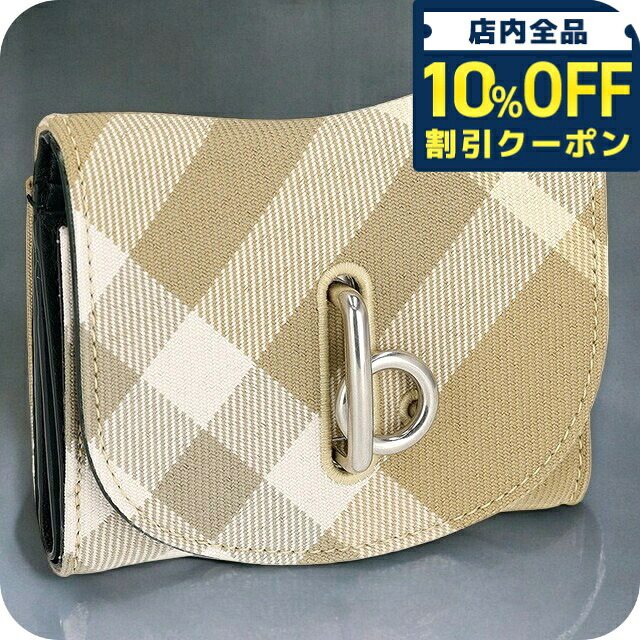 ＼全品10%OFFクーポン／ バ－バリ－ 三つ折り財布 レディース ブランド BURBERRY チェック 8081783 ベージュ系