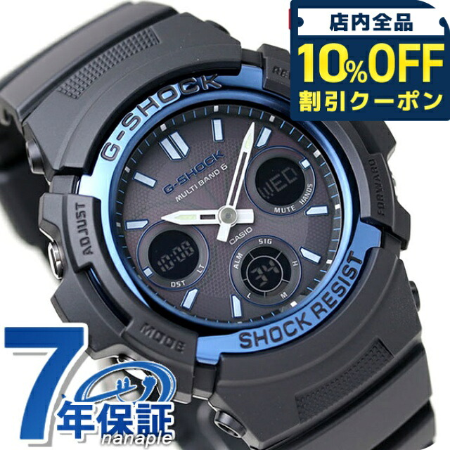 ＼全品10%OFFクーポン／ gショック ジーショック G-SHOCK 電波ソーラー AWG-M100A-1AER アナデジ スタンダードモデル ブラック 黒 ブルー CASIO カシオ 腕時計 ブランド メンズ ギフト プレゼント 実用的 14,767円