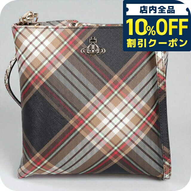 \全品10%OFFクーポン/ ヴィヴィアン ウエストウッド ショルダーバッグ レディース ブランド Vivienne Westwood ダービー クロスボディ 51160005U D101 TARTAN BROWN BLACK バッグ ビビアン 斜めがけ 高級 おしゃれ プレゼント 女性 実用的 かわいい