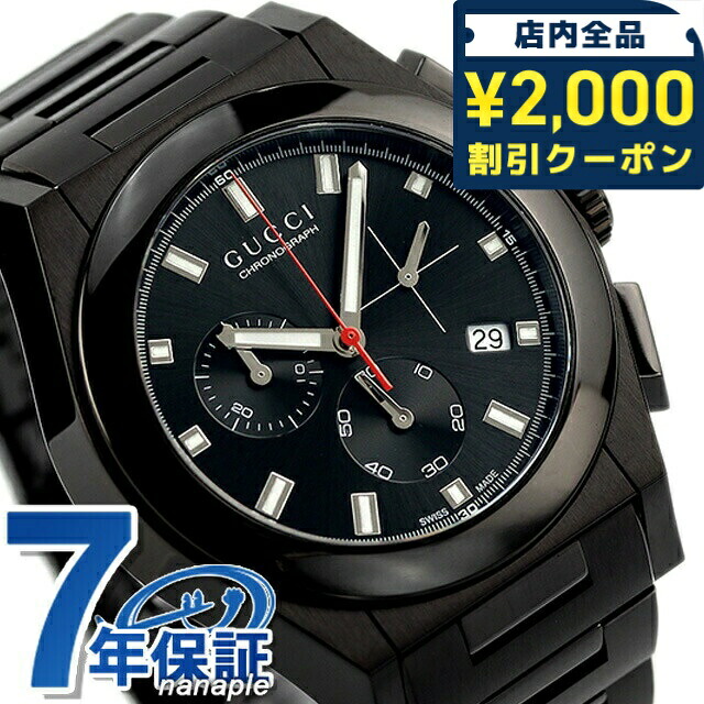 ＼2000円OFF+さらに9倍／ グッチ 時計 メンズ GUCCI 腕時計 パンテオン クロノグラフ オールブラック YA115237｜腕時計のななぷれ select shop