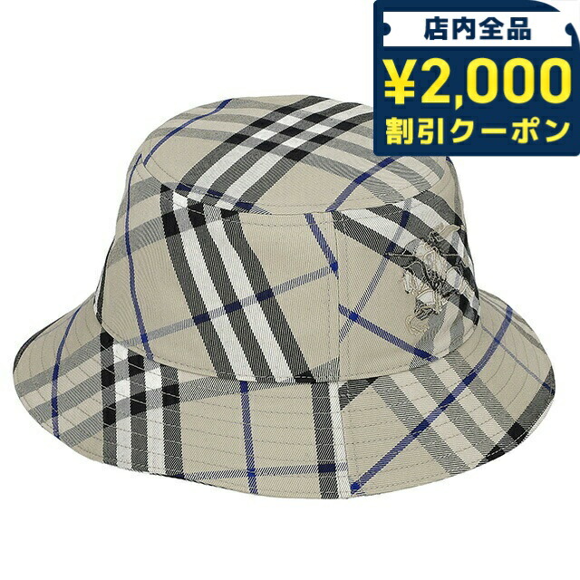 ＼2000円OFF+さらに9倍／ バ－バリ－ ハット メンズ レディース ブランド BURBERRY チェック 8085725 M ベージュ