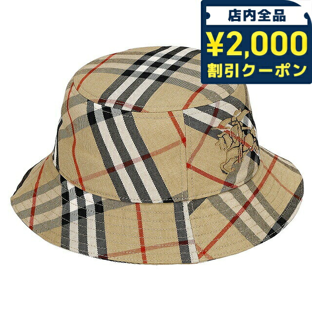 ＼2000円OFF+さらに9倍／ バ－バリ－ ハット メンズ レディース ブランド BURBERRY チェック 8085726 L ベージュ