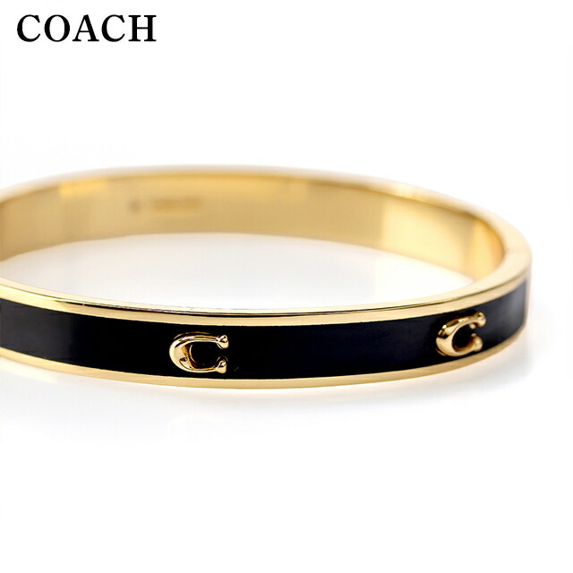 コーチ バングル レディース ブランド COACH ロゴ 422719 GLD 001 ゴールド ブラック アクセサリー