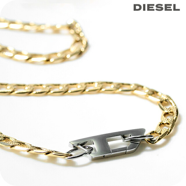 ＼店内2000円OFF+さらに9倍／ ディーゼル ネックレス メンズ レディース ブランド DIESEL チェーン ロゴ ゴールド アクセサリー