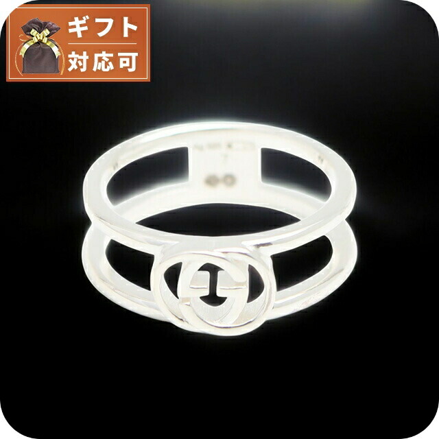 美品 グッチ インターロッキングG フラワー リング 14号 Ag925 箱 美品 グッチ インターロッキングG フラワー リング 14号 Ag925